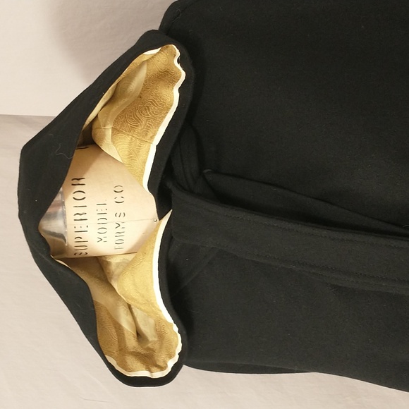 Vintage Black Wool Cape Hooded 40" Long Deep Hood Neck Tie Holes Costume or Fix - Picture 2 of 12